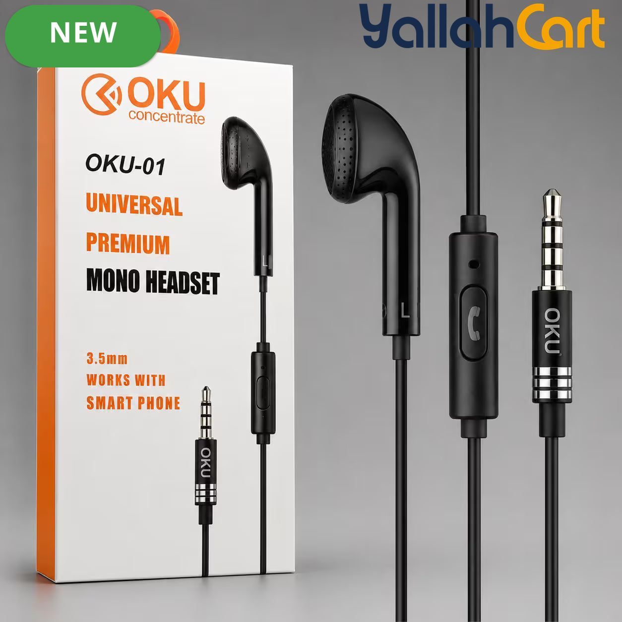OKU-01 Universal Premium Mono Wired Headset with Microphone