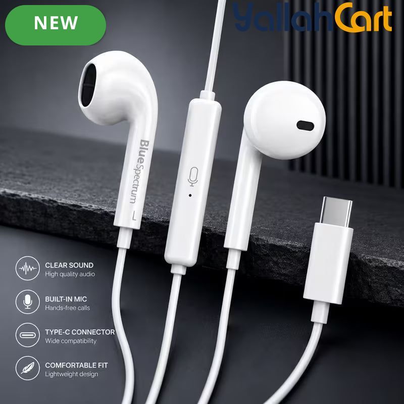 BlueSpectrum TC-20 Wired Earphones with Type-C Connector