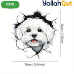 Cute White Puppy Sticker – Waterproof PVC Car, Laptop & Wall Decal