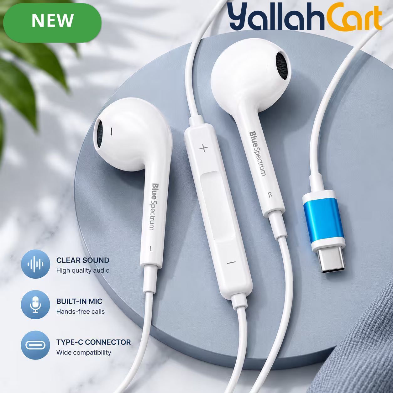 BlueSpectrum R-2 Wired Earphones with Type-C Connector