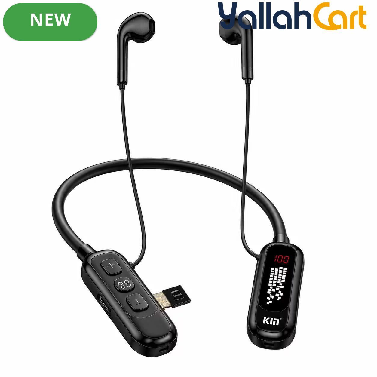 K1 KL98 Wireless Neckband Headset – 48H Playtime, Black
