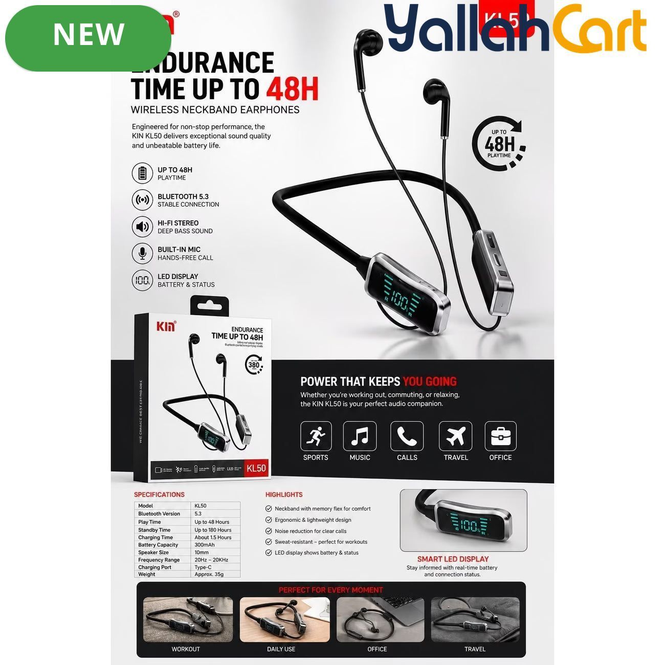 KIN KL50 Wireless Neckband Earphones