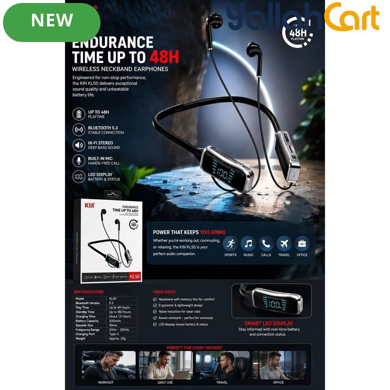 KIN KL50 Wireless Neckband Earphones