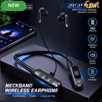 K1 Neckband Wireless Headset with In-Ear Earphones – 48H, Black