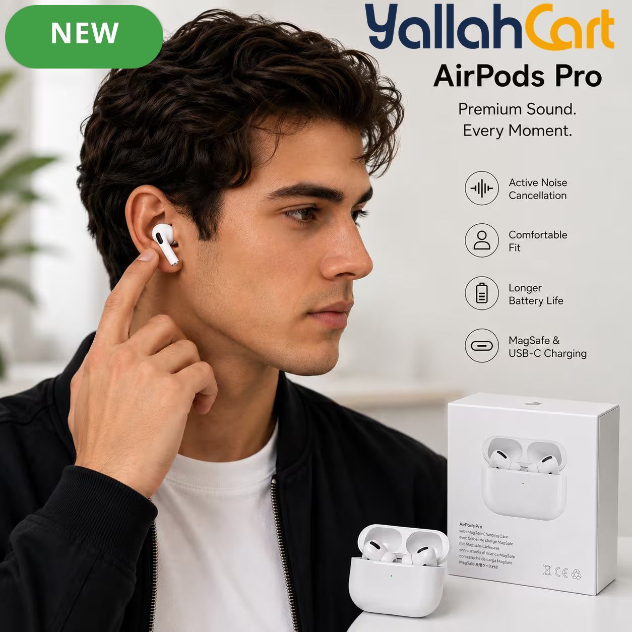 Premium Wireless Bluetooth Earbuds with Charging Case – White