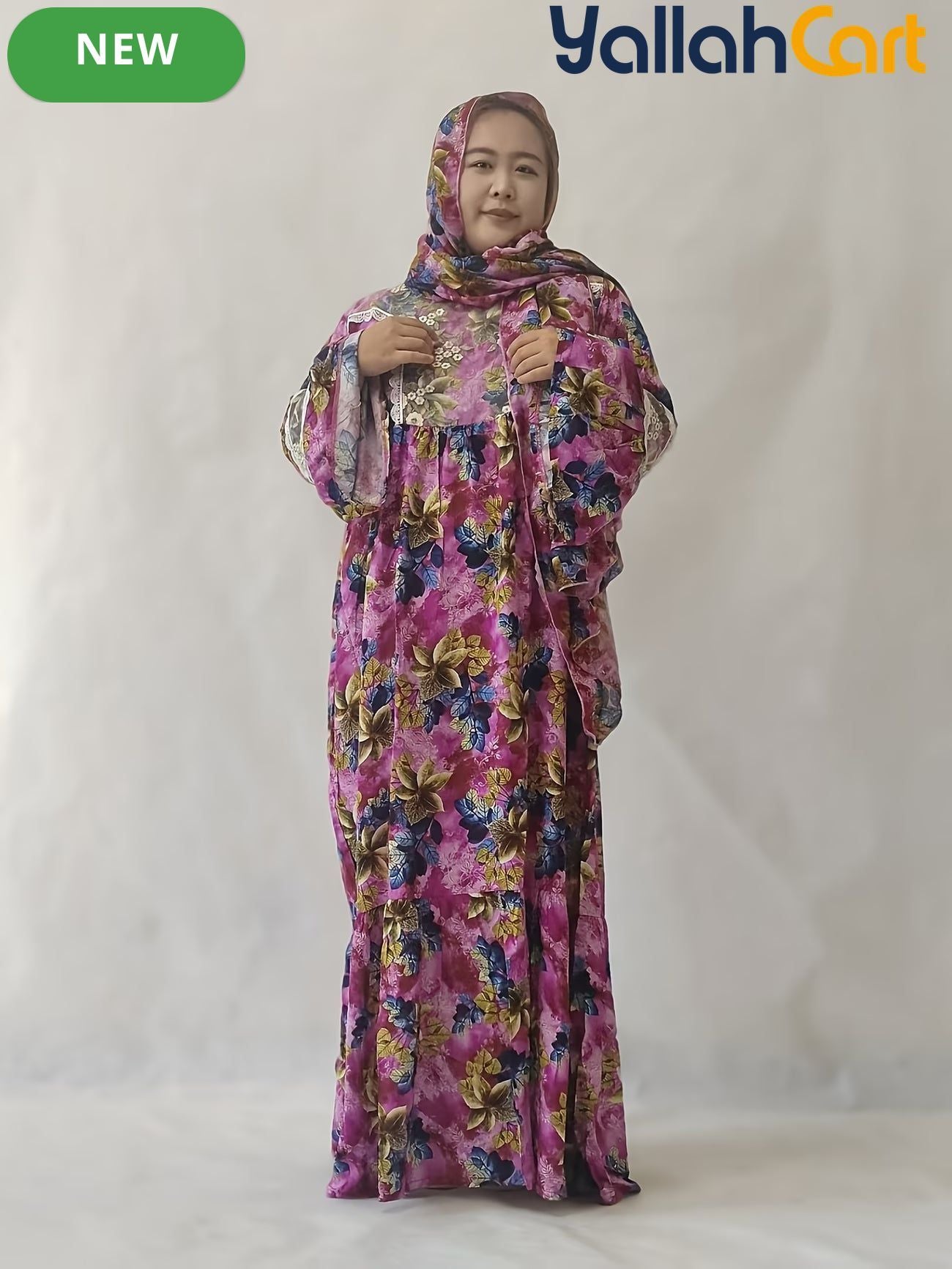 Plus Size Women’s Elegant Lace Robe Dress with Scarf Detail – Modest Long Dress