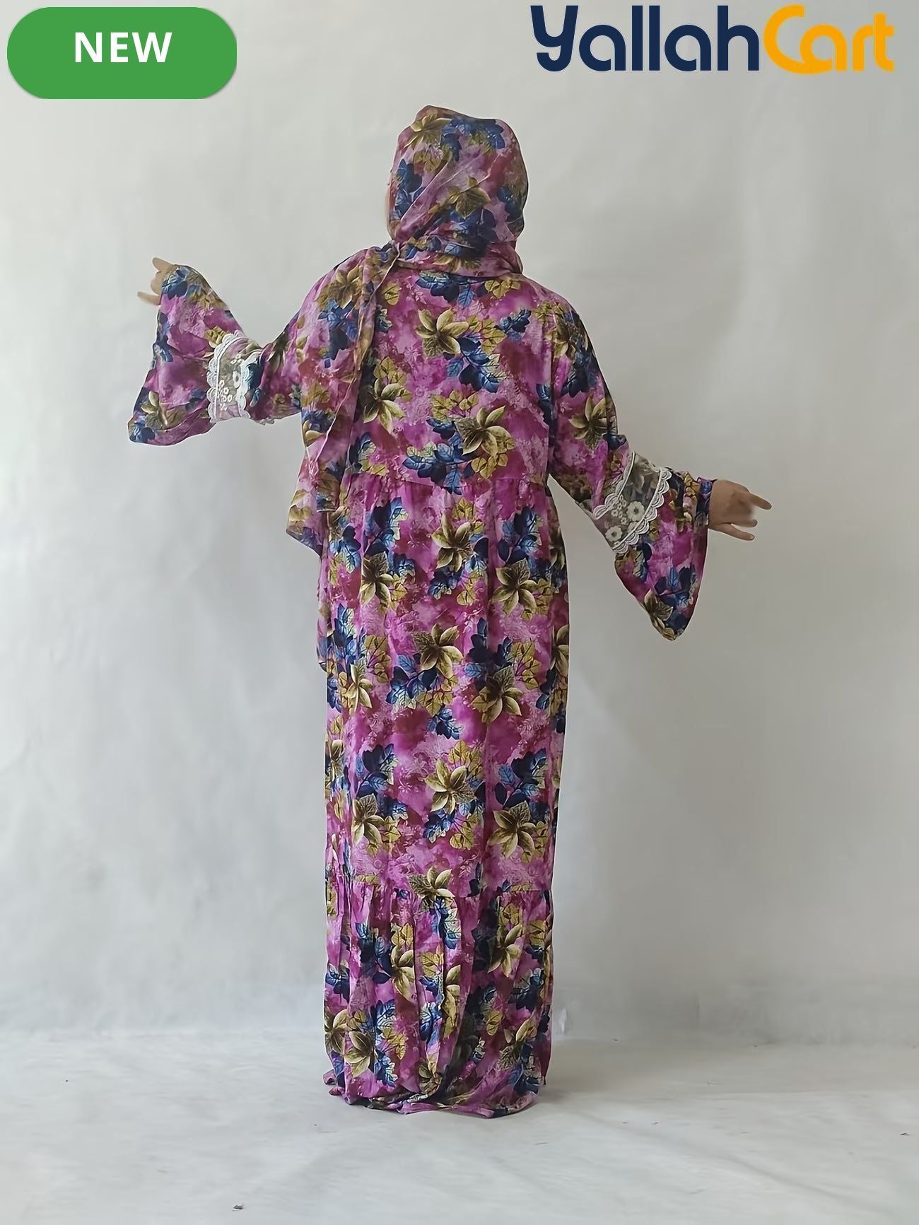 Plus Size Women’s Elegant Lace Robe Dress with Scarf Detail – Modest Long Dress