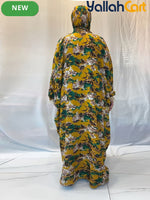 Plus Size Women’s Embroidered Lace Prayer Robe – Floral Long Dress with Lantern Sleeves