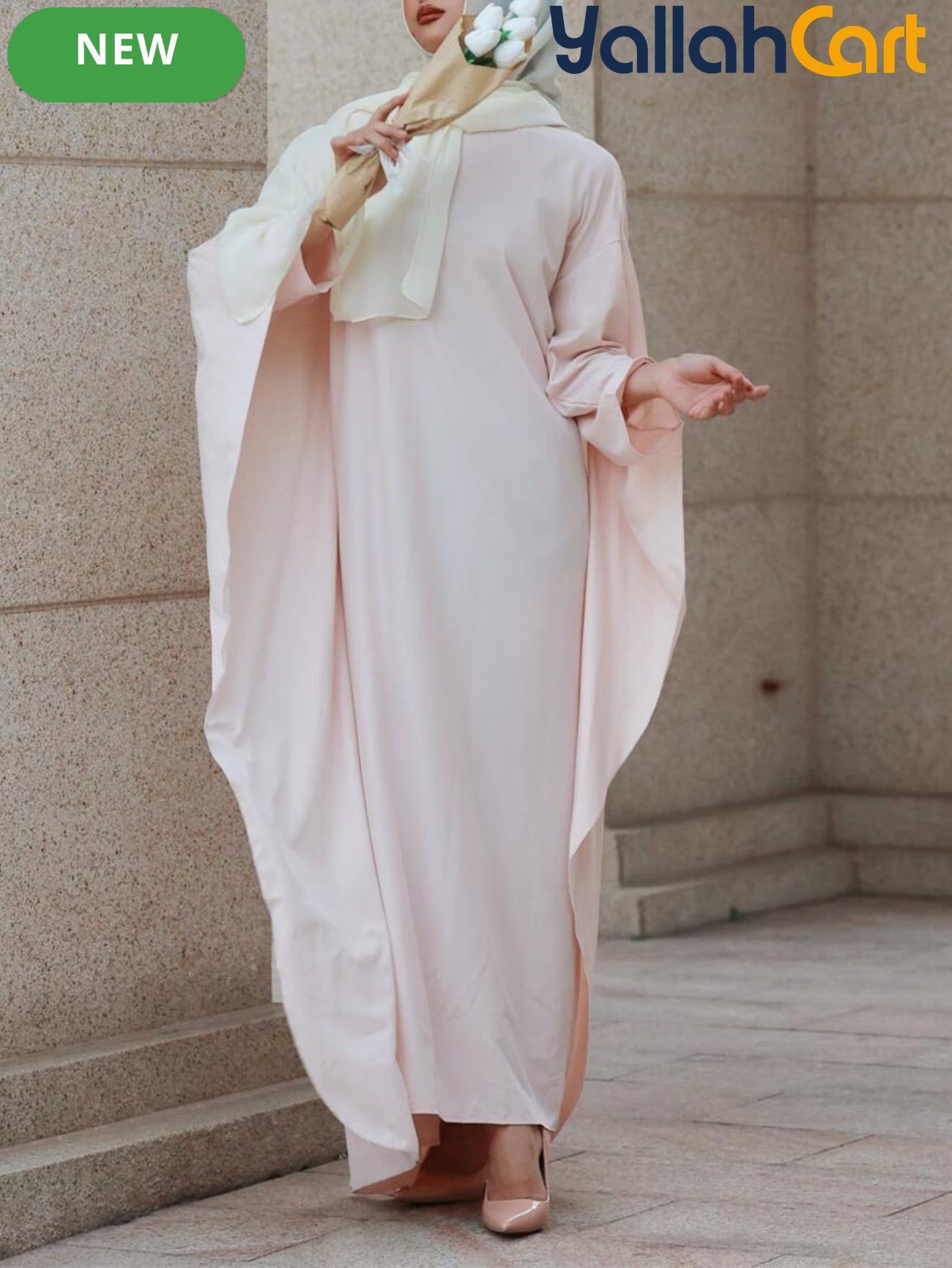 Plus Size Women’s Islamic Black Robe – Long Sleeve Modest Maxi Dress