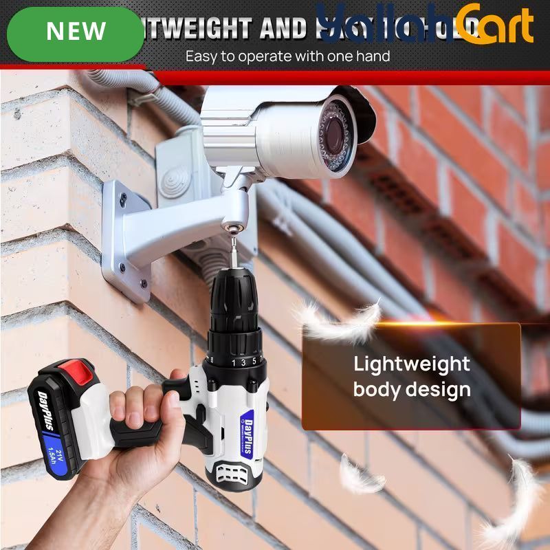 21V Electric Drill - Black/White, 1500mAh Lithium-Ion Impact Drill, 25+1 Torque Settings, 45MN Torque, 0-400/1400RPM Dual Speed, LED Light, 30pcs Drill Bit Set, Multifunctional Cordless Drill for Wood, Metal, Tile & Wall