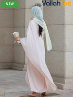 Plus Size Women’s Islamic Black Robe – Long Sleeve Modest Maxi Dress