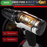 21V Electric Drill - Black/White, 1500mAh Lithium-Ion Impact Drill, 25+1 Torque Settings, 45MN Torque, 0-400/1400RPM Dual Speed, LED Light, 30pcs Drill Bit Set, Multifunctional Cordless Drill for Wood, Metal, Tile & Wall