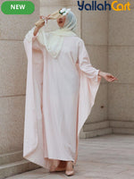 Plus Size Women’s Islamic Black Robe – Long Sleeve Modest Maxi Dress