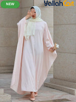 Plus Size Women’s Islamic Black Robe – Long Sleeve Modest Maxi Dress