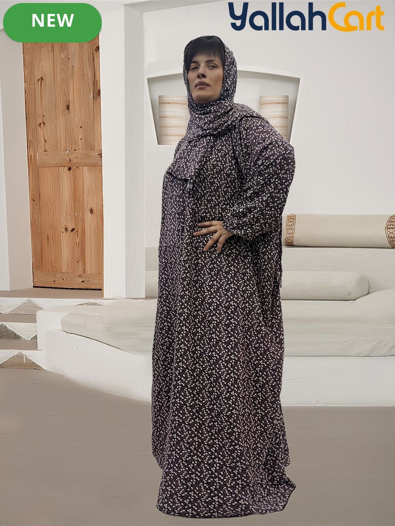 Plus Size Women’s Loose Prayer Robe with Scarf – Comfortable Modest Long Dress