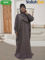 Plus Size Women’s Loose Prayer Robe with Scarf – Comfortable Modest Long Dress