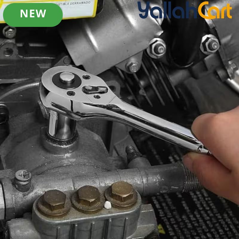 39pcs Socket Set - Black, 1/4 Inch & 3/8 Inch Drive Metric & SAE Sockets, Cr-V Steel, Quick Release Ratchet, Portable Car Repair Tool Kit