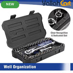 39pcs Socket Set - Black, 1/4 Inch & 3/8 Inch Drive Metric & SAE Sockets, Cr-V Steel, Quick Release Ratchet, Portable Car Repair Tool Kit