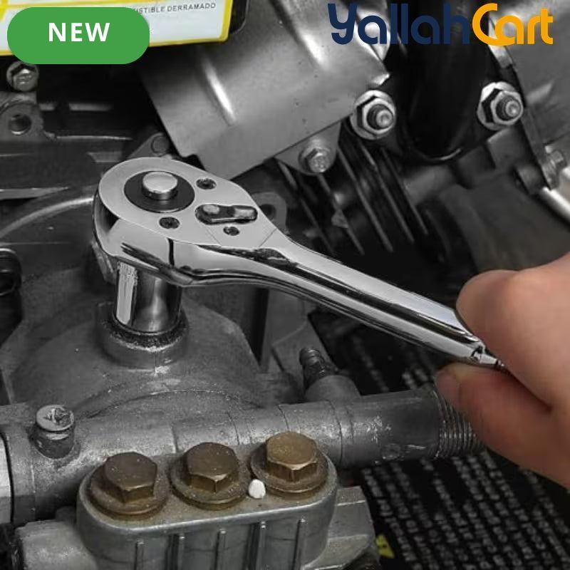 39pcs Socket Set - Black, 1/4 Inch & 3/8 Inch Drive Metric & SAE Sockets, Cr-V Steel, Quick Release Ratchet, Portable Car Repair Tool Kit