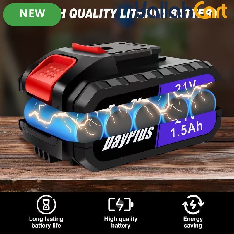 21V Cordless Drill - Black & White, 45NM Brushless Impact Drill, 2 Speed Modes, 0-400/1400RPM, LED Light, 2 X 1500mAh Batteries, Charger, 30pcs Drill Accessories And Plastic Case