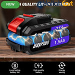21V Cordless Drill - Black & White, 45NM Brushless Impact Drill, 2 Speed Modes, 0-400/1400RPM, LED Light, 2 X 1500mAh Batteries, Charger, 30pcs Drill Accessories And Plastic Case