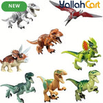 8pcs Dinosaur Building Block Assembly Toy - Multicolor Tyrannosaurus Rex Model, T-Rex & Triceratops Puzzle Assembly Toy, Jurassic Period Dinosaur Building Blocks, Educational Construction Toy for Kids