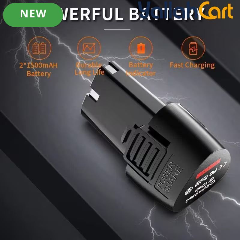 Drill Screwdriver Set - Black & Red, 12.6V 30Nm Electric Drill, 2 Batteries, 18+3 Clutch, 3/8 Inch Keyless Chuck, Variable Speed, Compact LED Screwdriver for Brick, Wood & Metal