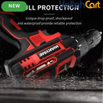 Drill Screwdriver Set - Black & Red, 12.6V 30Nm Electric Drill, 2 Batteries, 18+3 Clutch, 3/8 Inch Keyless Chuck, Variable Speed, Compact LED Screwdriver for Brick, Wood & Metal