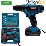 Bonai BN-HK62 Cordless Drill Driver - Black/Blue, 36VF 2.0Ah Li-Ion Battery, 40N·m Torque, 10mm Keyless Chuck, 2-Speed 0-350/0-1400 RPM, Variable Speed, LED Light, Compact Electric Screwdriver Kit