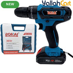 Bonai BN-HK62 Cordless Drill Driver - Black/Blue, 36VF 2.0Ah Li-Ion Battery, 40N·m Torque, 10mm Keyless Chuck, 2-Speed 0-350/0-1400 RPM, Variable Speed, LED Light, Compact Electric Screwdriver Kit