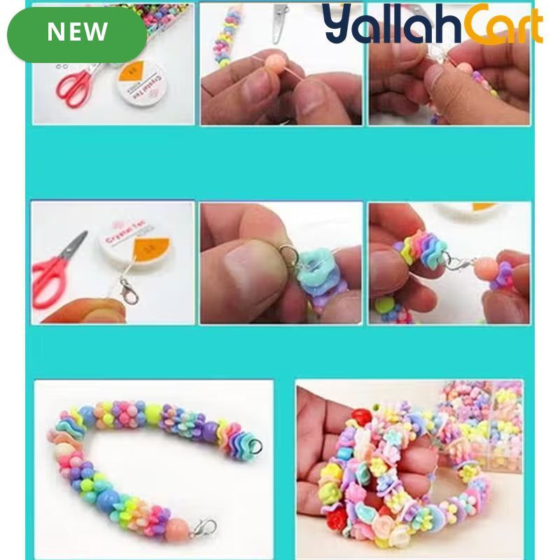 3 Boxes 24-Grid DIY Handmade Acrylic Beaded Weaving Toy - Multicolor Acrylic Beads, Educational Craft Kit for Kids, Creative Jewelry Making & Weaving Activity, Arts & Crafts Learning Toy