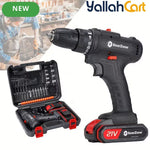 Upgrade 21V Electric Drill - Black And Red, 2pcs Batteries, Multifunctional Electric Impact Cordless Drill, Wireless Hand Drill, Home Electric Power Tool, Rechargeable Drill Driver With Accessories