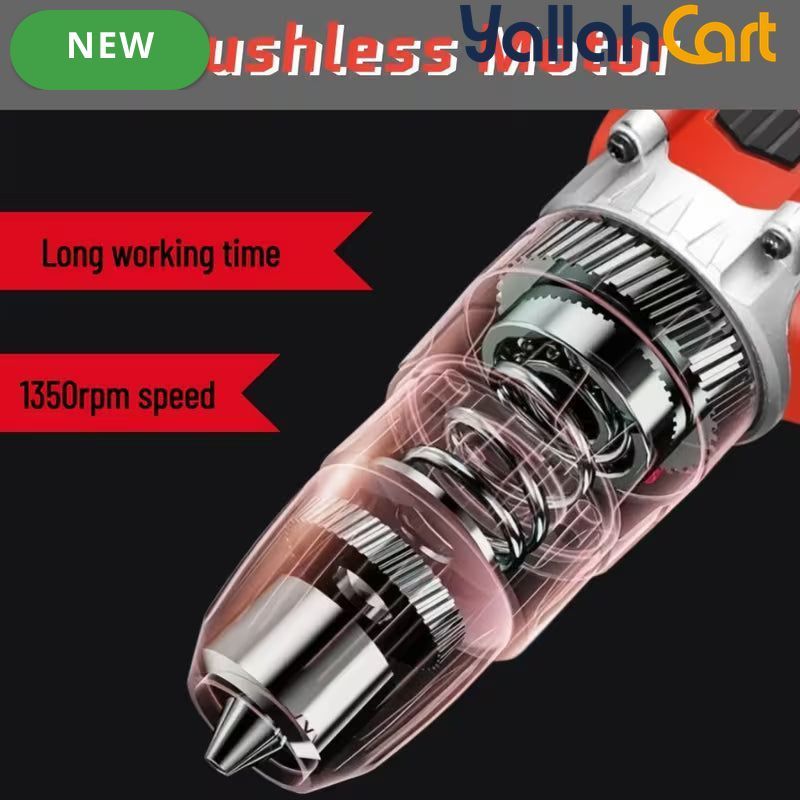 Upgrade 21V Electric Drill - Black And Red, 2pcs Batteries, Multifunctional Electric Impact Cordless Drill, Wireless Hand Drill, Home Electric Power Tool, Rechargeable Drill Driver With Accessories