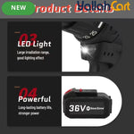 Upgrade 21V Electric Drill - Black And Red, 2pcs Batteries, Multifunctional Electric Impact Cordless Drill, Wireless Hand Drill, Home Electric Power Tool, Rechargeable Drill Driver With Accessories
