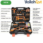 80pcs Multi Purpose Hand Tool Kit - Black & Orange, Carbon Steel Hardware Tools, Screwdriver, Socket Set, Wrench, Pliers, Complete Home & Office Repair Kit with Solid Storage Box