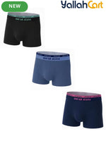 Pack Men's Modal Boxer Trunks - Opulent Black/Stormy Gray/True Navy, Premium Modal Lycra Blend, Seamless Stretch, Ultralight Moisture-Wicking Breathable Underwear, Athletic Sports Performance