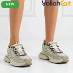 Desai Women's Chunky Sneakers – Breathable Mesh Lace-Up Walking Shoes