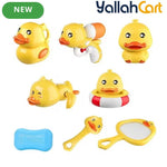 Children’s Bath Duck Toy Set - Yellow 8pcs Clockwork Duck Swimming & Water Spray Toy, Baby Bath Toys, Shower Pool Water Play Set for Toddlers & Kids