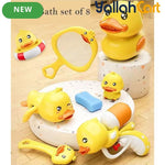 Children’s Bath Duck Toy Set - Yellow 8pcs Clockwork Duck Swimming & Water Spray Toy, Baby Bath Toys, Shower Pool Water Play Set for Toddlers & Kids