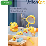 Children’s Bath Duck Toy Set - Yellow 8pcs Clockwork Duck Swimming & Water Spray Toy, Baby Bath Toys, Shower Pool Water Play Set for Toddlers & Kids