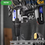 Cordless Drill Rechargeable - Blue/White, LED Light, Variable Speed, Two-Speed Adjustable Electric Drill, Rechargeable Battery, Cordless Design, Power Drill for Wood Drilling, Home Renovation And DIY Projects