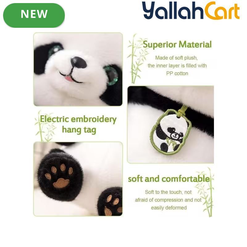 30CM Panda Plush Toy - Black & White Soft Stuffed Animal, Cute Mom & Baby Panda Bear Plushie, Cuddly Panda Toy for Kids, Boys & Girls, Bedroom, Nursery & Home Decor