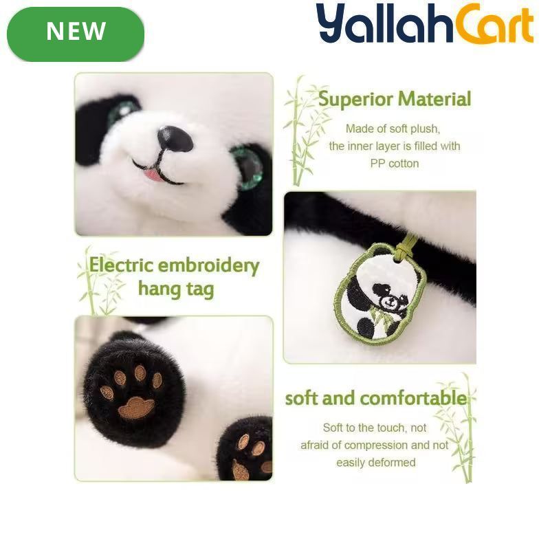 30CM Panda Plush Toy - Black & White Soft Stuffed Animal, Cute Mom & Baby Panda Bear Plushie, Cuddly Panda Toy for Kids, Boys & Girls, Bedroom, Nursery & Home Decor