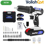 Cordless Drill Rechargeable - Blue/White, LED Light, Variable Speed, Two-Speed Adjustable Electric Drill, Rechargeable Battery, Cordless Design, Power Drill for Wood Drilling, Home Renovation And DIY Projects