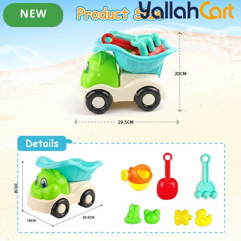 Kids Beach Sand Toy Set - Multicolor Dump Truck, Sand Moulds & Tools, Sandbox & Beach Construction Play Kit for Boys & Girls, Outdoor Creative Building Toy, Summer Water & Sand Play Set