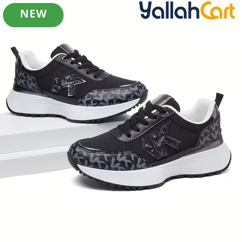 Desai Women's Sporty Platform Wedge Sneakers – Lightweight Breathable Lace-Up Shoes