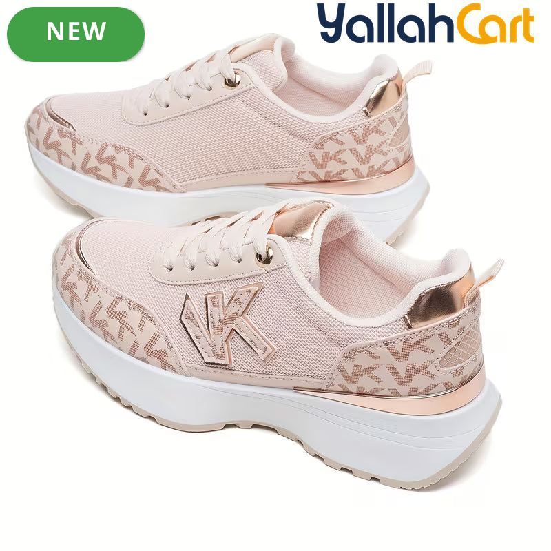Desai Women's Sporty Platform Wedge Sneakers – Lightweight Breathable Lace-Up Shoes