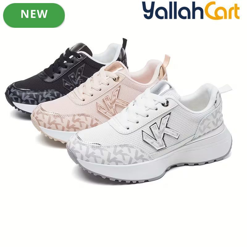 Desai Women's Sporty Platform Wedge Sneakers – Lightweight Breathable Lace-Up Shoes