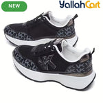Desai Women's Sporty Platform Wedge Sneakers – Lightweight Breathable Lace-Up Shoes