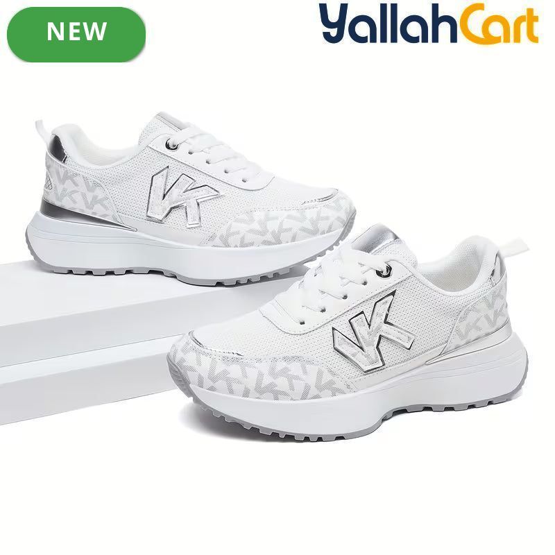 Desai Women's Sporty Platform Wedge Sneakers – Lightweight Breathable Lace-Up Shoes
